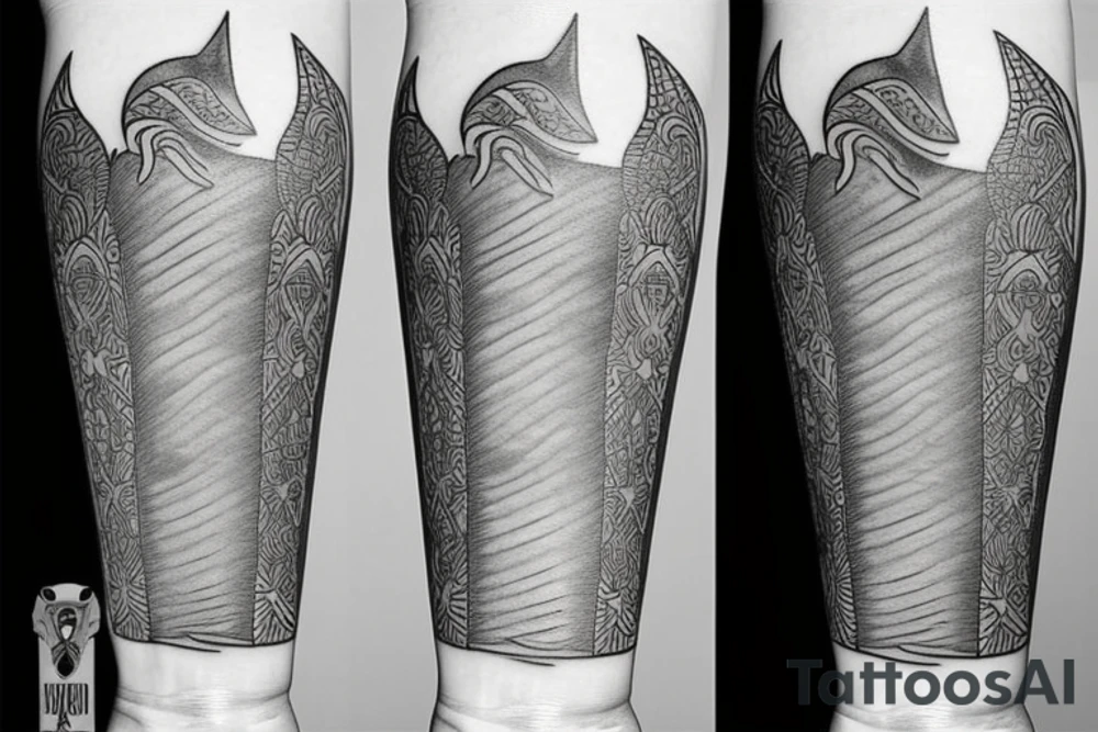 a fine line tattoo of a sword tattoo idea