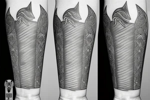 a fine line tattoo of a sword tattoo idea
