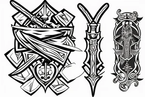 a fine line tattoo of a sword tattoo idea