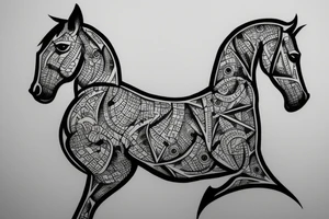 Chess horse on arm,small, dotted tattoo idea