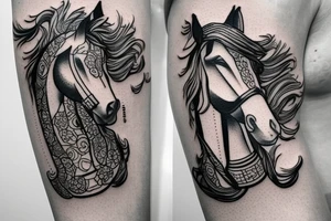 Chess figure  horse on arm,small, dotted tattoo idea