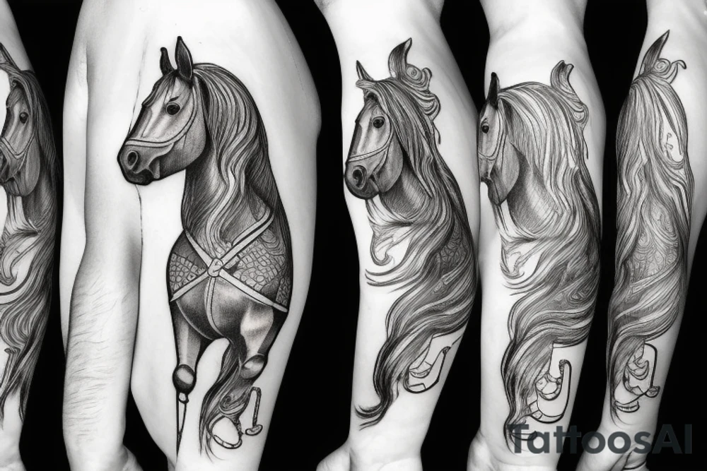 Chess figure  horse on arm,small, dotted tattoo idea