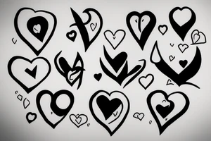 AK-47 shooting hearts tattoo idea