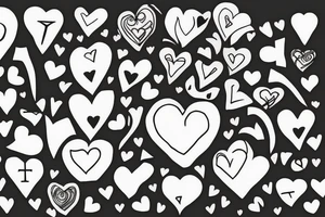 AK-47 shooting hearts tattoo idea