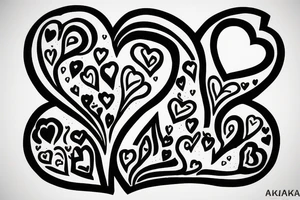 AK-47 shooting hearts tattoo idea