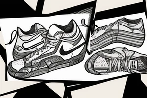 Initials AJR, Nike sneakers, Italian flag, USA flag tattoo idea