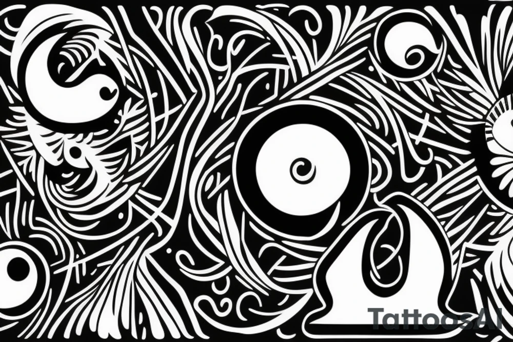 two Birds in ying yang pattern tattoo idea