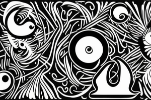 two Birds in ying yang pattern tattoo idea