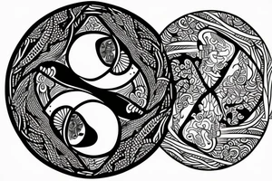 two Birds in ying yang pattern tattoo idea