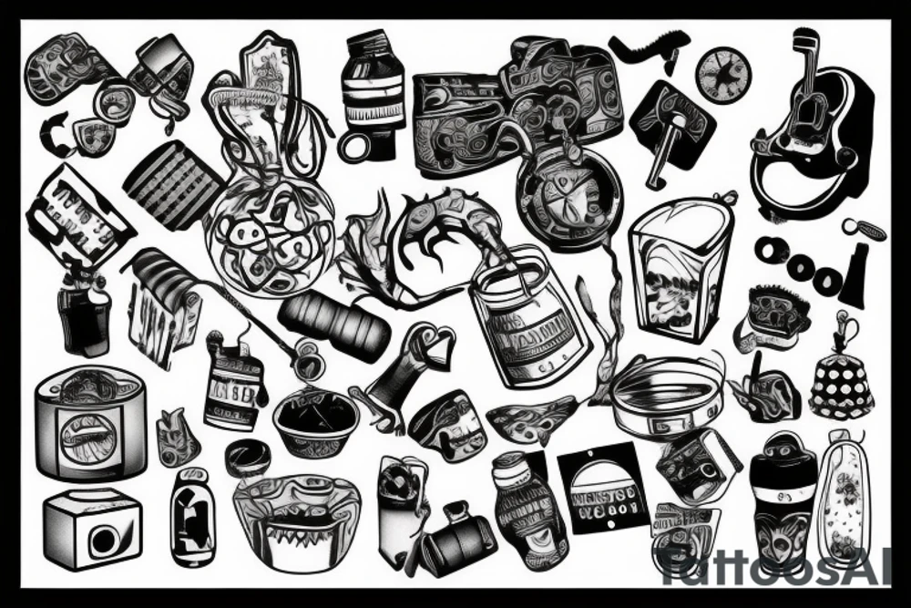 trash polka tattoo idea