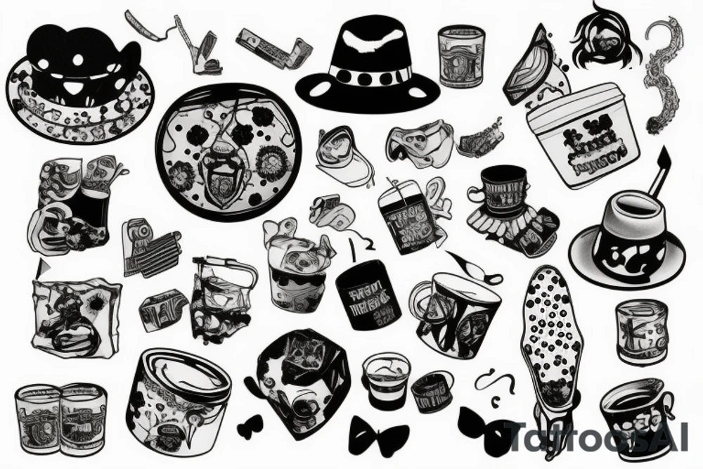 trash polka tattoo idea