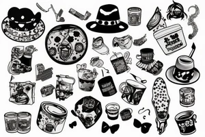 trash polka tattoo idea