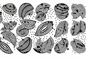 Two birds circling with dots in background tattoo idea