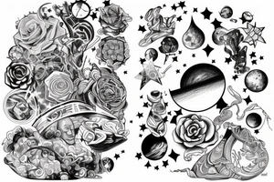 Galaxy inside statue tattoo idea