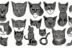 Bastet with Cat head tattoo idea