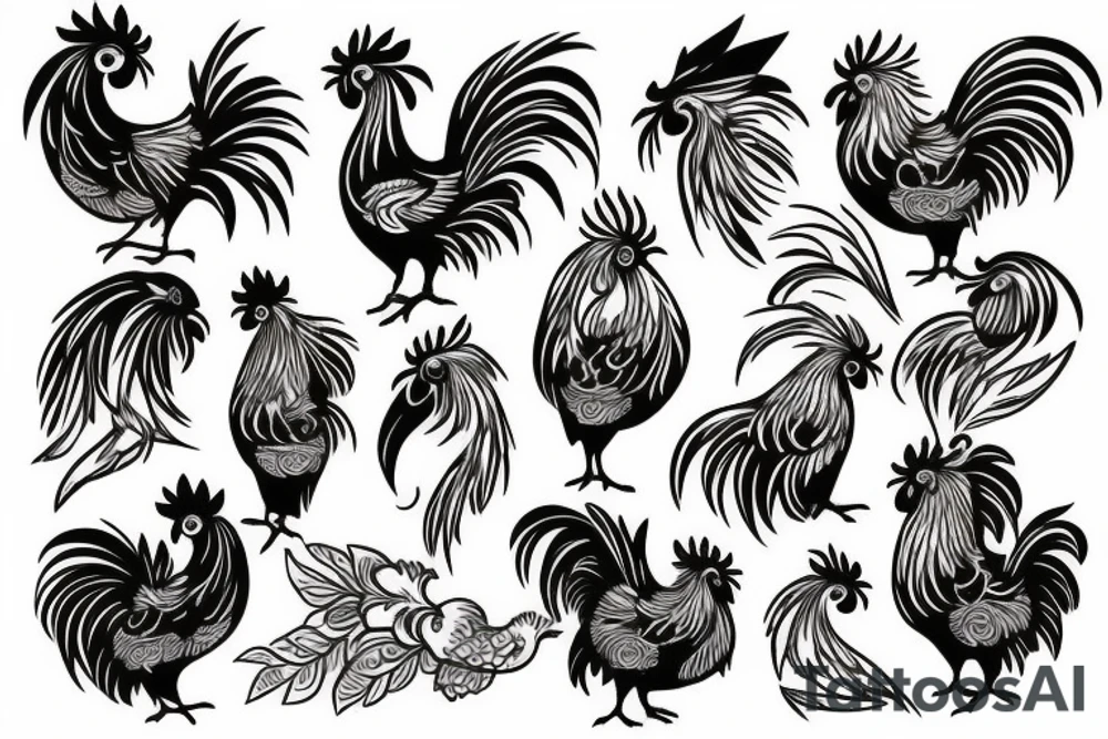 rooster tattoo idea