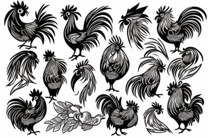 rooster tattoo idea