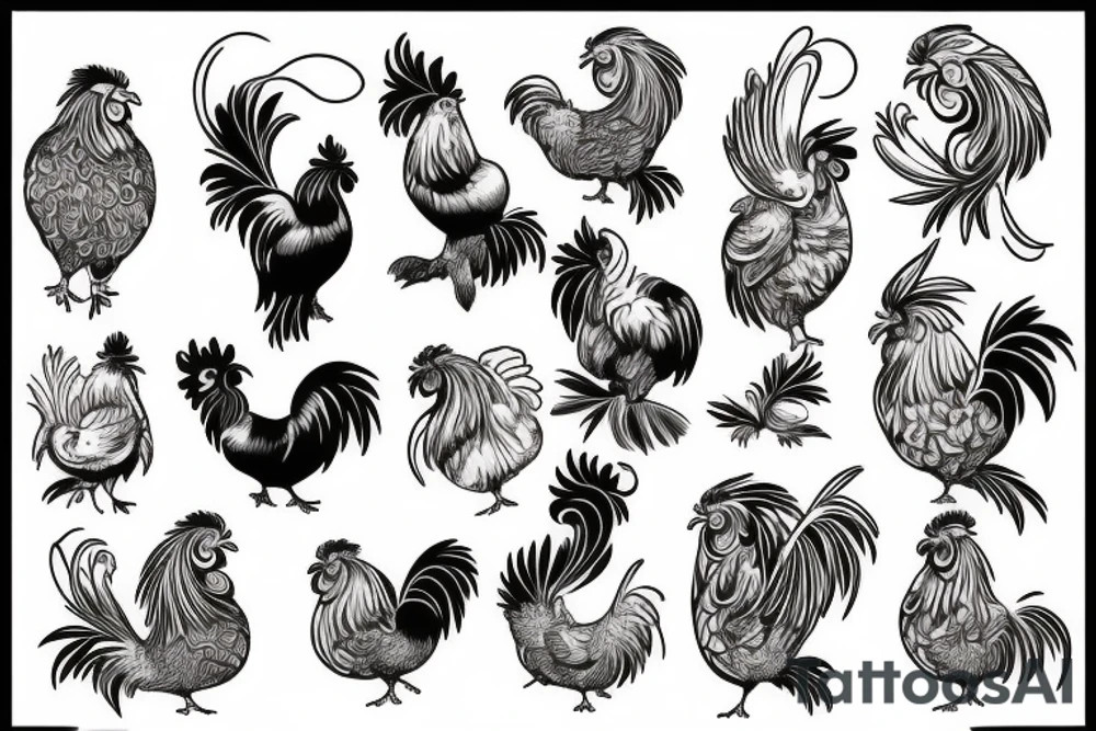 rooster tattoo idea
