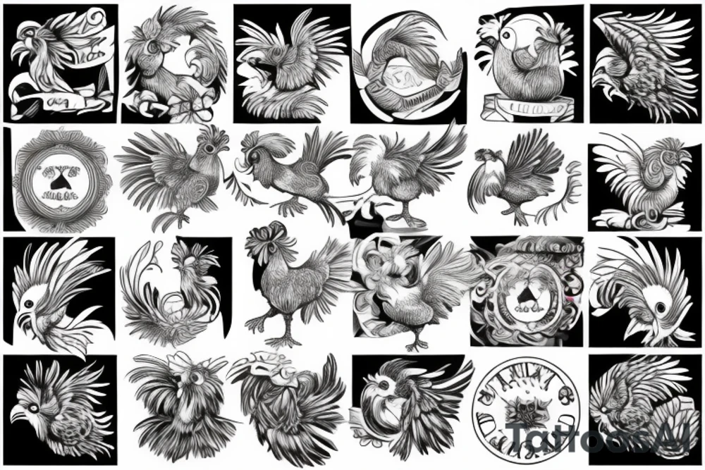 rooster tattoo idea