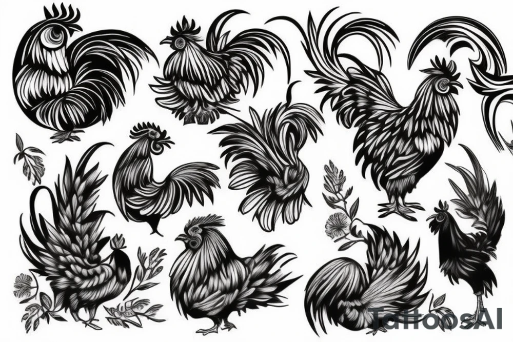 rooster tattoo idea