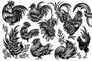 rooster tattoo idea