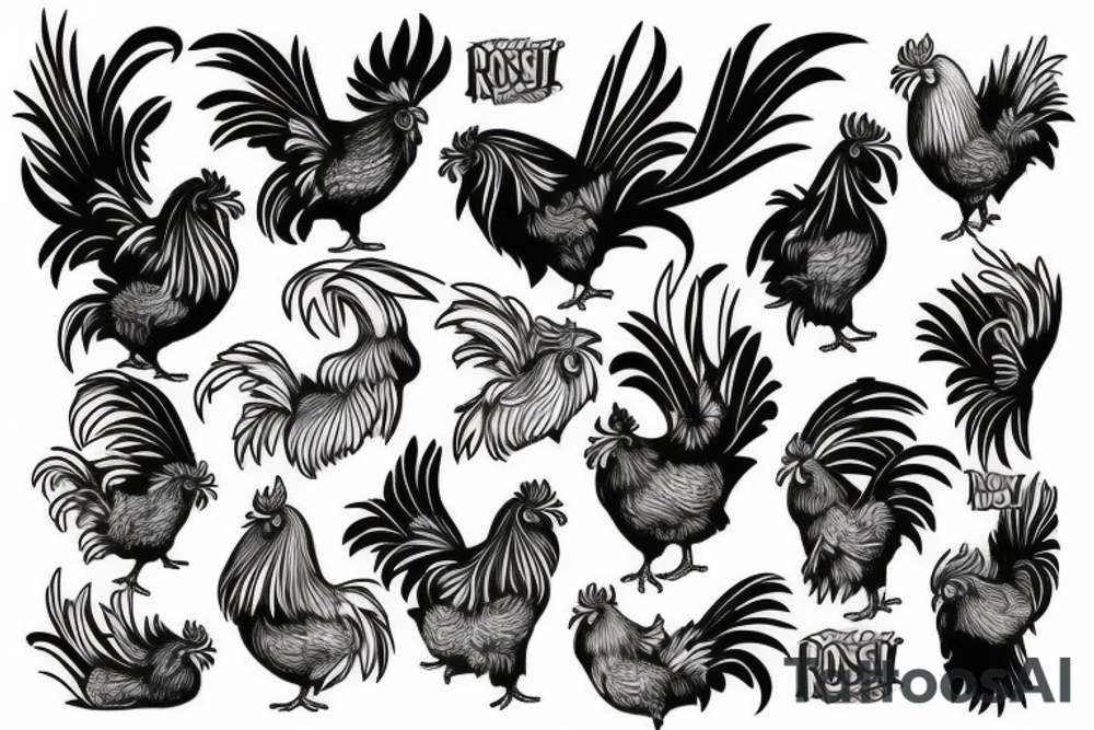 rooster tattoo idea