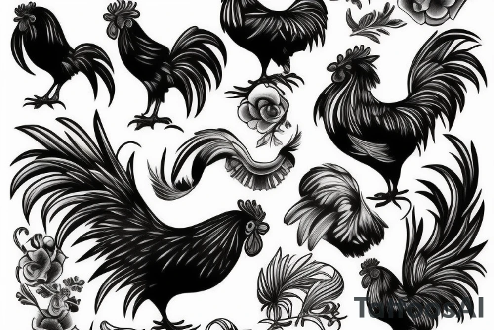 rooster tattoo idea