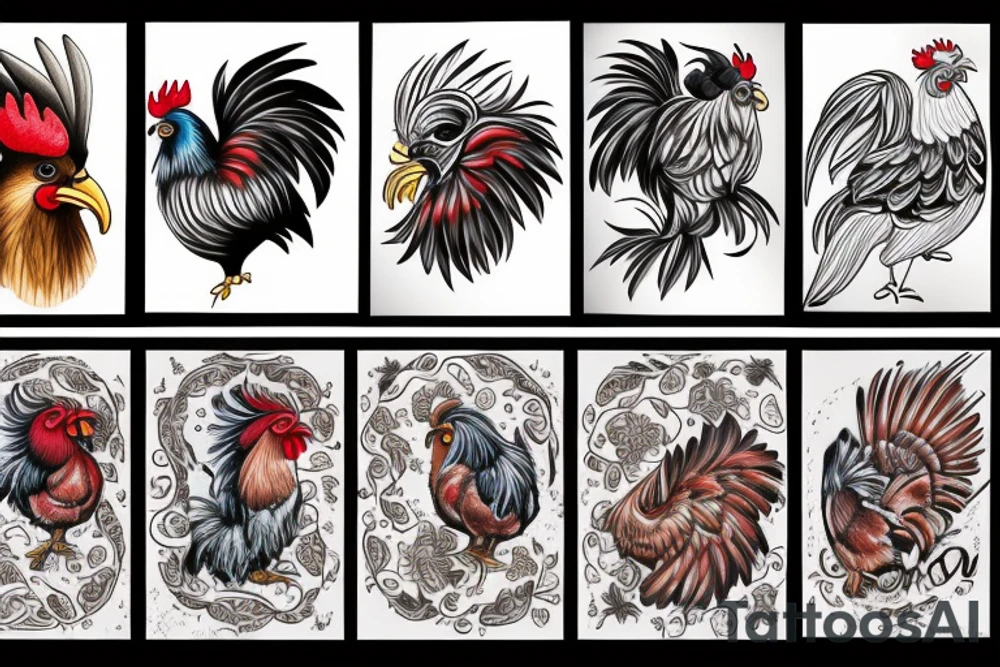 rooster tattoo idea