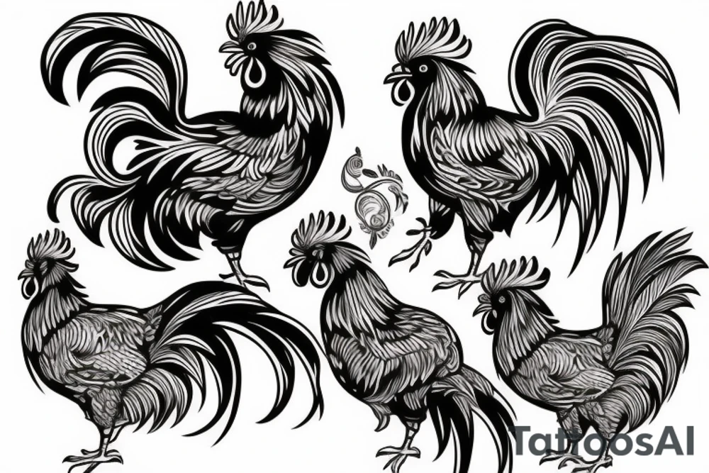 rooster tattoo idea