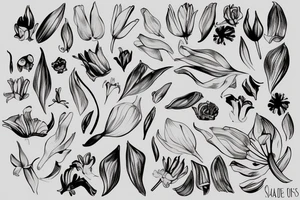 male hand softly holding a white lilly tattoo idea