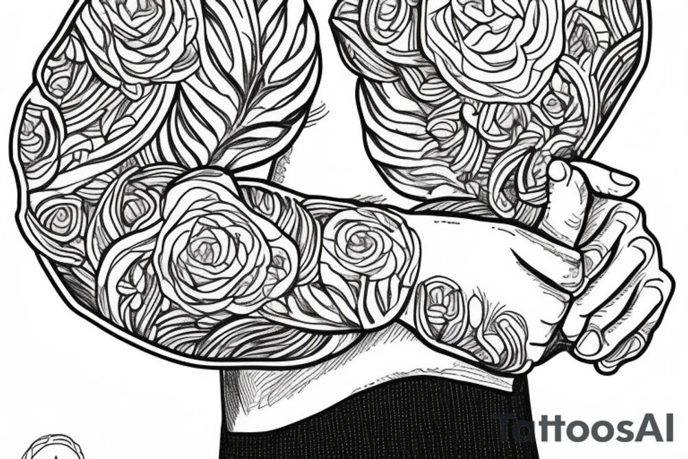strong male hand softly holding a white lillyflower tattoo idea