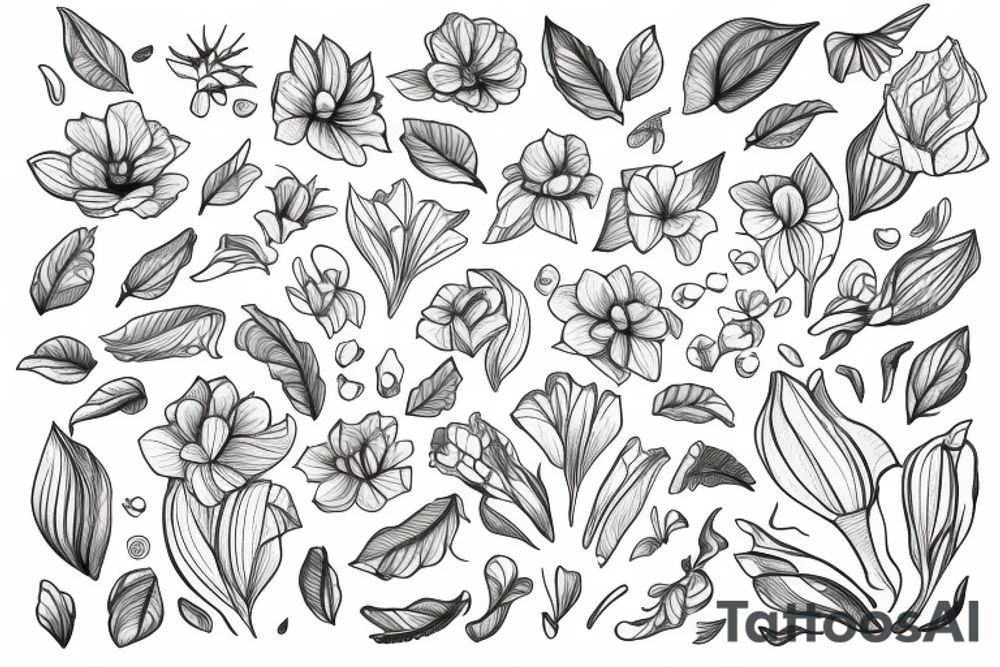 a baby holding a white lilly flower tattoo idea