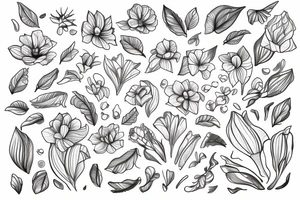 a baby holding a white lilly flower tattoo idea