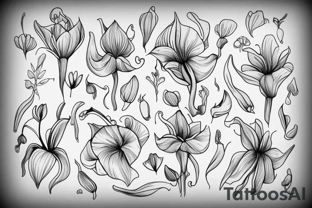 a baby holding a white lilly flower tattoo idea