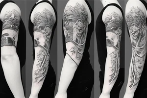 Arm sleeves with sports tattoo idea