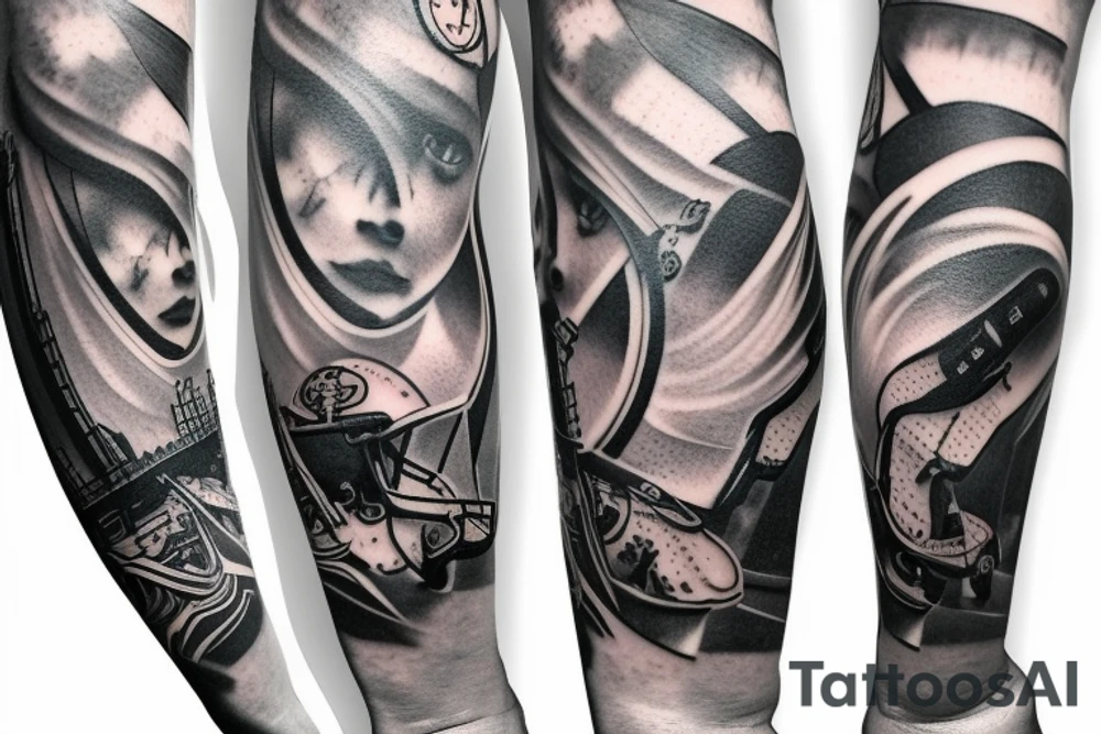 Arm sleeves with sports tattoo idea