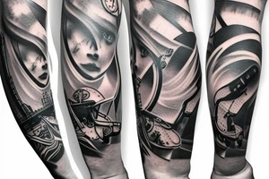 Arm sleeves with sports tattoo idea