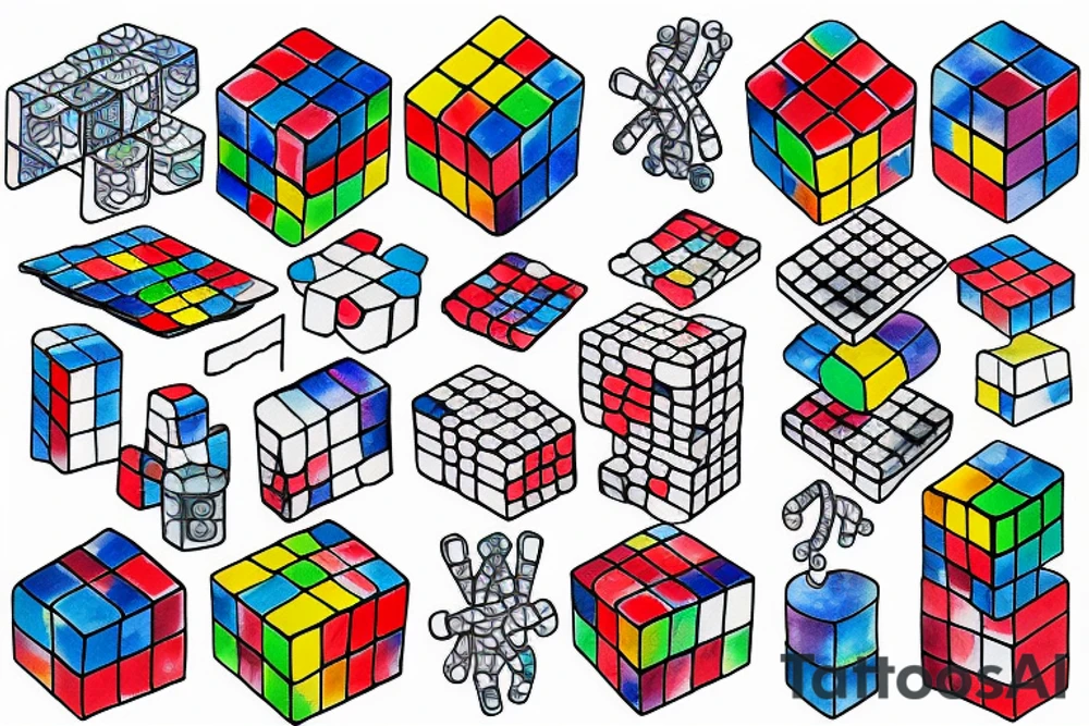 Rubik's Cube, Chemical Engineering, Water Element, Number 23 tattoo idea