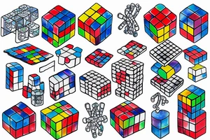 Rubik's Cube, Chemical Engineering, Water Element, Number 23 tattoo idea