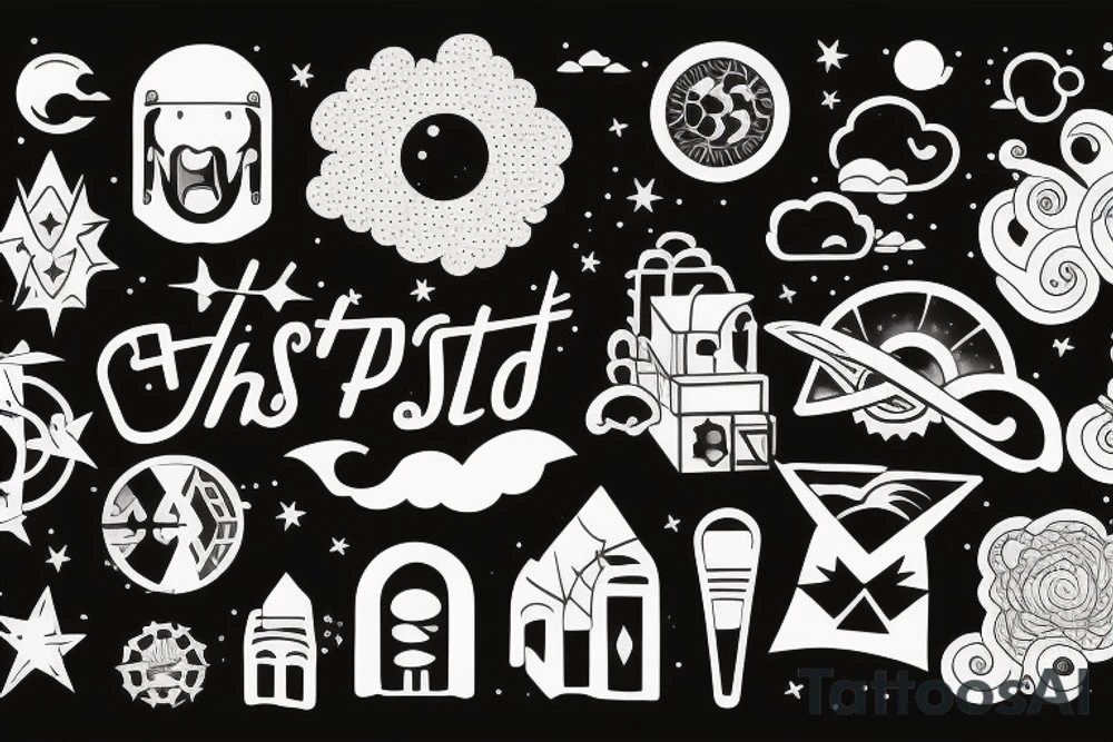 Past she was haunted the future is laced. Train, Clouds, Night sky tattoo idea Past she was haunted the future is laced. Train, Clouds, Night sky tattoo idea