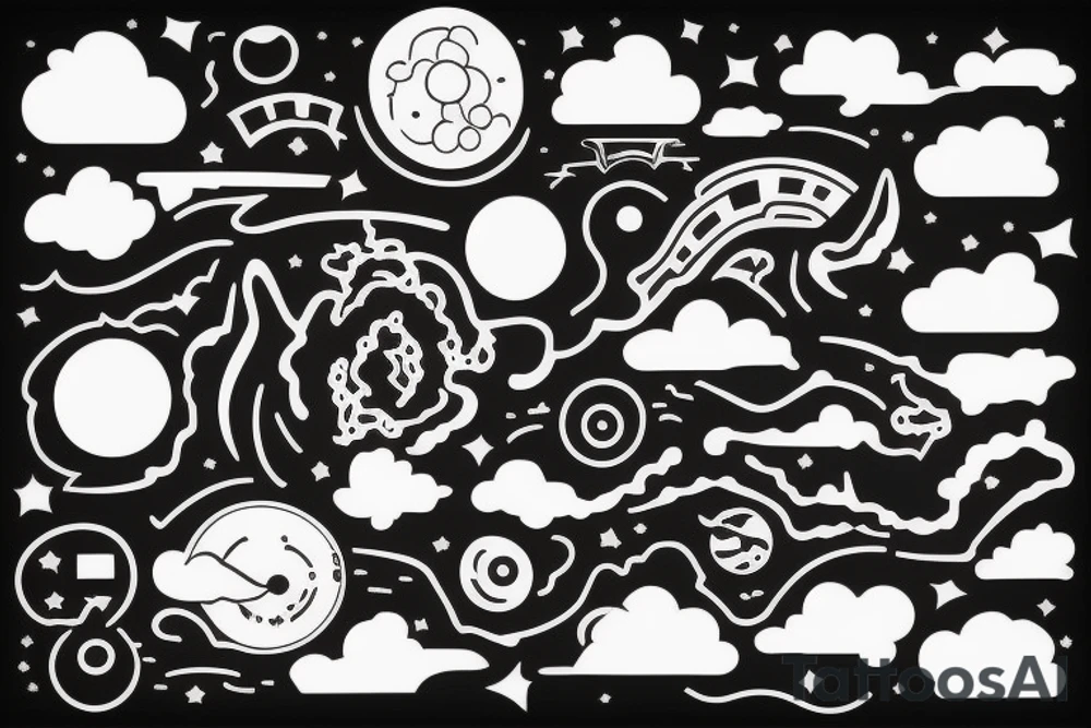 Past she was haunted the future is laced. Train, Clouds, Night sky tattoo idea