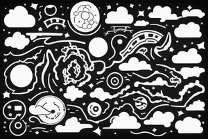 Past she was haunted the future is laced. Train, Clouds, Night sky tattoo idea
