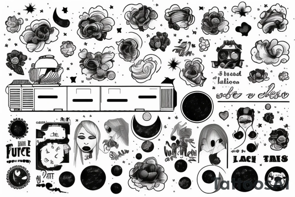Past she was haunted the future is laced. Train, Clouds, Night sky tattoo idea
