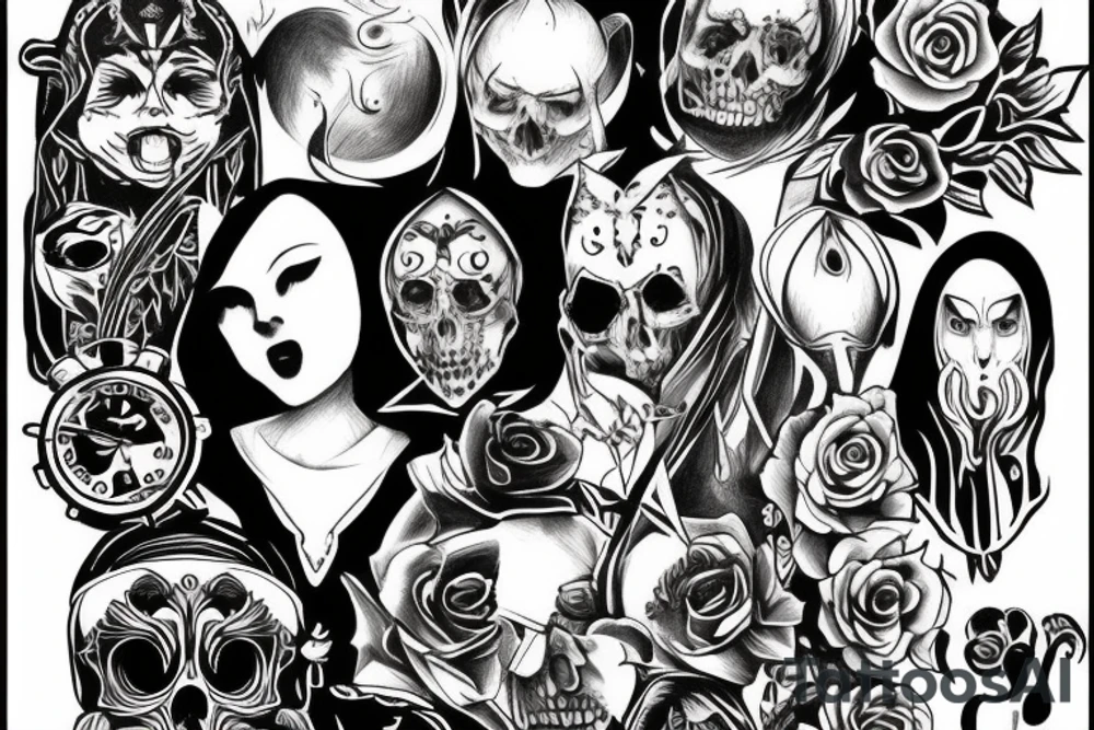 Nun saying shh the devil is sleeping tattoo idea