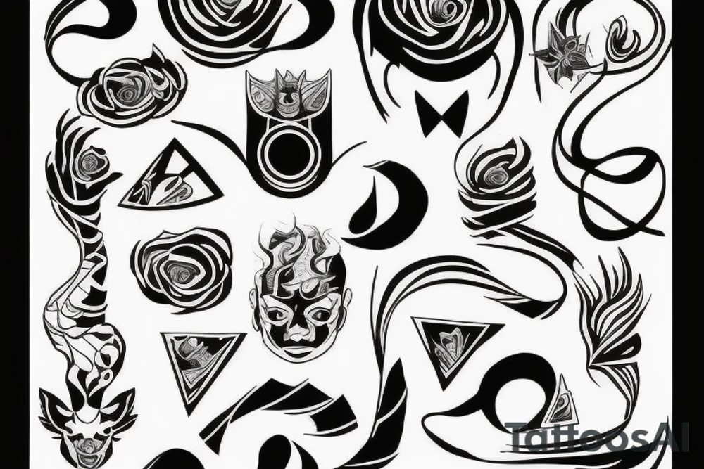 Minimalistyczny, mityczny, kot tattoo idea