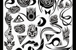 Minimalistyczny, mityczny, kot tattoo idea