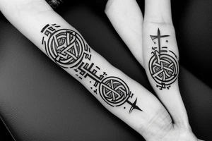 Norse forearm bands with runes tattoo idea