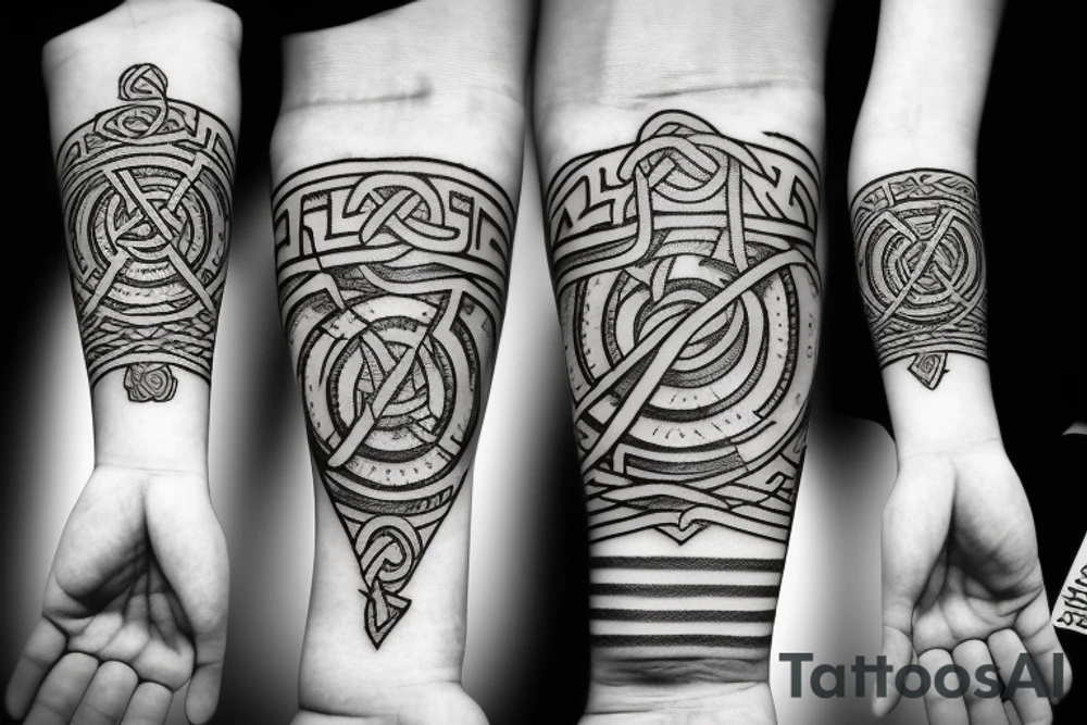 Norse forearm bands with runes
Lord of the rings inspired images tattoo idea