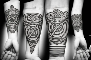 Norse forearm bands with runes
Lord of the rings inspired images tattoo idea