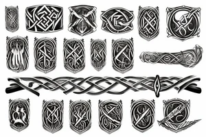 Norse forearm bands with runes
Lord of the rings inspired images tattoo idea